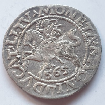 Polonia 1/2 gros / groschen 1565 argint Sigismund ll Augustus foto