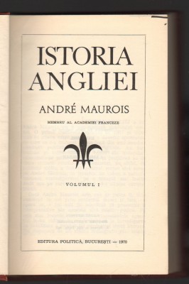 C10456 - ISTORIA ANGLIEI - ANDRE MAUROIS foto
