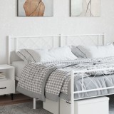 vidaXL Tăblie de pat metalică, alb, 160 cm 372361