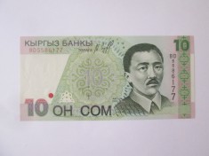 Kirghistan 10 Som 1997 UNC foto