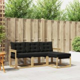 vidaXL Set de canapele de exterior cu pernă 4 pcs Alb și negru 3389350