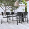 VidaXL Set de servit masa pentru grădină, 7 piese, negru