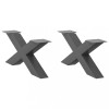 VidaXL Picioare pentru măsuță de cafea &icirc;n formă de X, 2 buc., antracit, 70x(30-31) cm, oțel