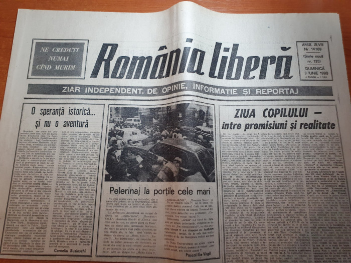 romania libera 3 iunie 1990-art. ziua copilului intre promisiuni si realitate