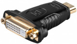 Adaptor HDMI tata - DVI-D 24+1pini mama, contacte aurite, Gbay, Goobay