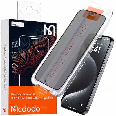 Mcdodo Ez Paste Sticlă Temperată De Sticlă De Confidențialitate Pentru Iphone 16 Plus foto