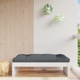 Cumpara ieftin Taburet de grădină, 120x80 cm, alb, lemn masiv de pin