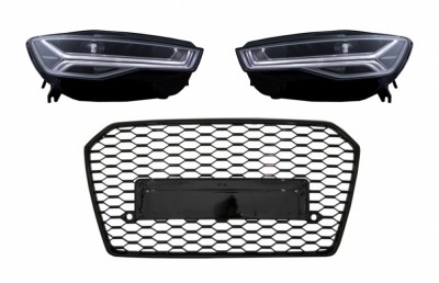Grila Bara Fata cu Faruri Full LED Semnalizare Dinamica Secventiala AUDI A6 4G RS6 Matrix Design Facelift (2015-2018) Performance AutoTuning foto