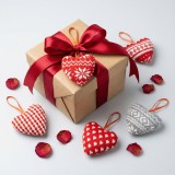 Perna decorativa mini din textil - inima - cu agatatoare - 12 x 5 x 11 cm - 5 modele