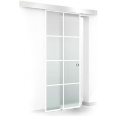 Usa culisanta Boss &reg; model Residence alb, 60x215 cm, sticla mata 8 mm, glisanta in ambele directii