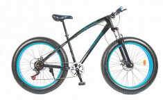 Bicicleta Fat Bike 26 FIVE Spin Negru Albastru foto
