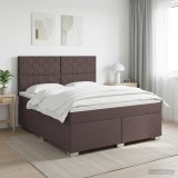 Cumpara ieftin Pat boxspring cu saltea Maro inchis 160 x 200 cm Tesatura