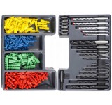 Set burghie, dibluri si biti, Verke V05080, metal, lemn, beton, 300 piese