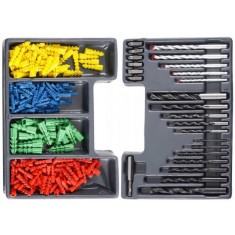 Set burghie, dibluri si biti, Verke V05080, metal, lemn, beton, 300 piese