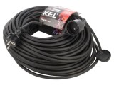Prelungitor alimentare KEL 3x2,5mm&sup2; 50m 16A cu 1 priză negru