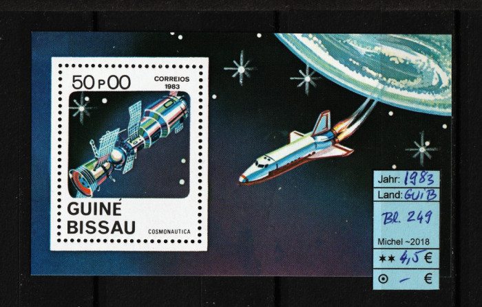 Guineea Bissau, 1983 | Staţia Saliut - Space Shuttle - Cosmos | MNH | aph