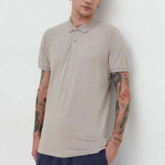 Hollister Co. tricou polo barbati, culoarea bej, neted