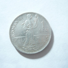 Moneda 1 leu 1910 Carol I ,argint , cal. F.Buna