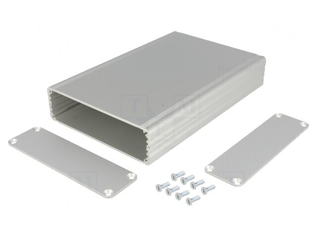 Carcasă aluminiu gri AKG 105x160x30mm
