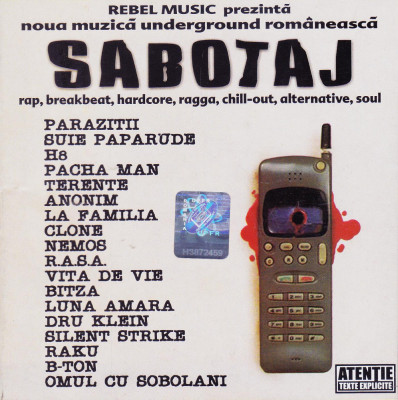 CD Hip Hop: Various - Sabotaj ( 2003, original, stare foarte buna ) foto