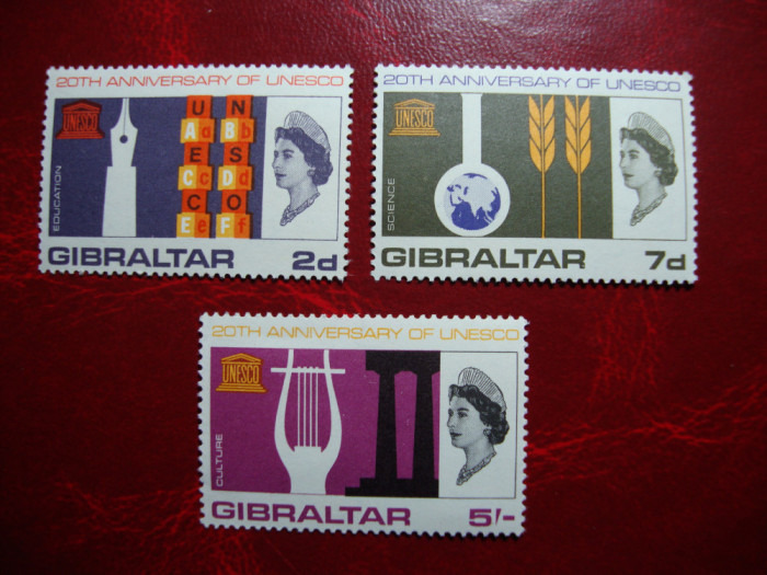 GIBRALTAR 1966 SERIE UNESCO MH