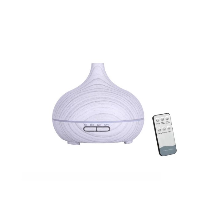 Difuzor aromaterapie cu ultrasunete telecomanda si lumina LED 7 culori V-Rising VR-N10RC 550 ml lemn alb