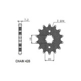 Pinion față oțel, tip lanț: 525, număr dinți: 15 compatibil: HONDA CB, CBF, CBR, XL 600/900/1000 1996-2013, SUNSTAR