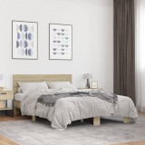 VidaXL Cadru de pat, stejar sonoma, 120x200cm, lemn prelucrat și metal 3280153