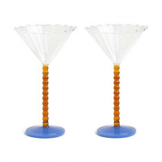 &k amsterdam set de pahare de vin Coupe Perle Amber 2-pack