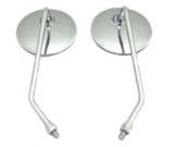 Oglinzi Moto Scuter ATV Rotunde Nichelate, Diametru Surub 10mm