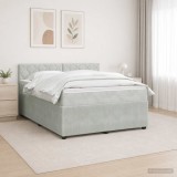 Cumpara ieftin Pat boxspring cu saltea Gri deschis 160 x 200 cm Catifea