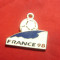Insigna -Campionatul Mondial Fotbal Franta 1998 , metal si email ,L=4,2cm