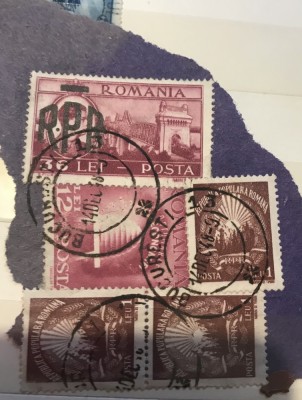 Timbre Romania Timbru 36 lei supratipar RPR foto