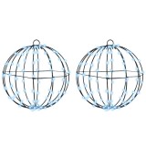 vidaXL Bola cu 192 LED 2 pcs Alb rece 30 cm Metal 42019117