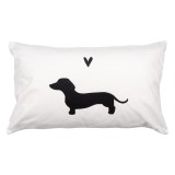 Perna decorativa Catelusi textil alb negru 30x50x4 cm