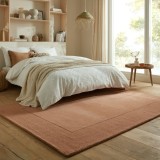 Cumpara ieftin Covor Textured Wool Border Portocaliu 200X290 cm, Flair Rugs