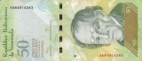VENEZUELA 50 bolivares 5 noiembrie 2015 VF+!!!