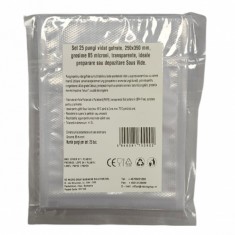 Set 25 pungi vidat gofrate, 250x350 mm, grosime 85 microni, transparente