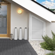 Outsunny, gresie exterior, set de 11 placi, 30x30x2.2 cm, gri foto