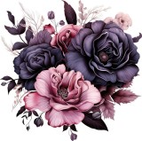 Cumpara ieftin Sticker decorativ, Flori, Roz, 60 cm, 1325STK