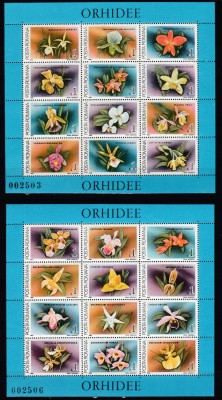 ROMANIA 1987 LP 1210 ORHIDEE BLOCURI MNH foto