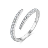 Inel reglabil argint 925, JW1574, model elegant, placat cu rodiu