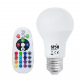 Bec Led E27, 8W=70W, Rgb+6400K, lumina rece, 850Lm + Smart Kit Telecomanda