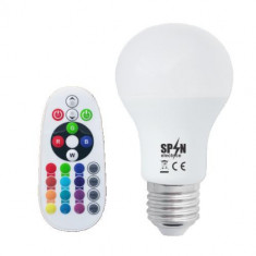 Bec Led E27, 8W=70W, Rgb+6400K, lumina rece, 850Lm + Smart Kit Telecomanda