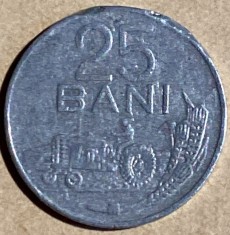 ROMANIA 25 BANI 1982 MONEDA ALUMINIU / p