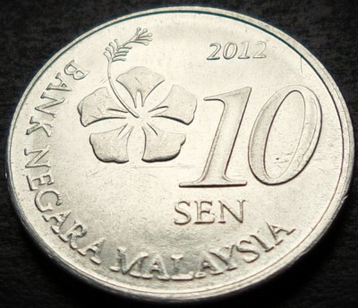 Moneda 10 SEN - MALAEZIA, anul 2012 * cod 4384 = A.UNC foto