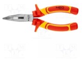 Cleşti izolaţi semirotunzi drepţi universali 160mm NEO TOOLS