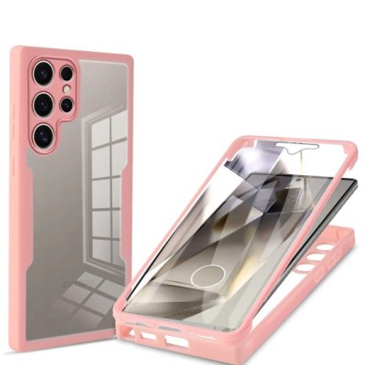 Husa pentru Samsung Galaxy S24 Ultra + Folie - Techsuit ColorVerse 360 Series - Pink foto