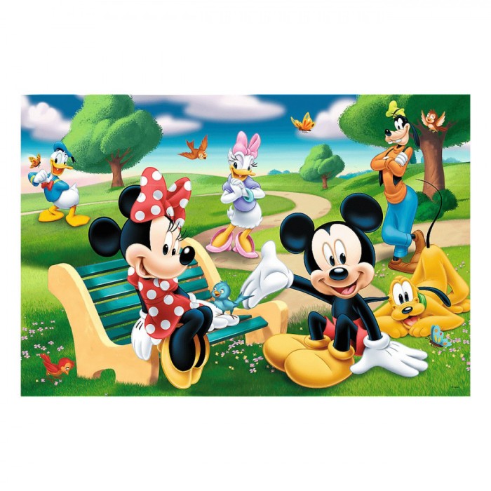 Puzzle Mickey&amp;Minnie cu prietenii in parc, 24 piese
