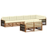 vidaXL Set de canapele de exterior cu pernă 8 pcs Natural și Crem 3383503